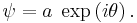 
  \psi = a\; \exp \left( i \theta \right).
