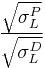 \sqrt{\sigma_L^P}\over \sqrt{\sigma_L^D}