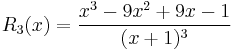 R_3(x)=\frac{x^3-9x^2%2B9x-1}{(x%2B1)^3}\,