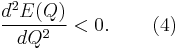 \frac{d^2E(Q)}{dQ^2}<0 .\,\,\,\,\,\,\,\,\,\,\,\,\,(4)