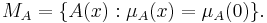  M_A = \{A(x)�: \mu_A (x) = \mu_A (0)\}. 