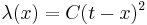 \lambda(x) = C (t-x)^2 \; 