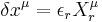 
\delta x^\mu = \epsilon_r X^\mu_r \,
