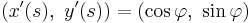 (x'(s),\ y'(s)) = (\cos \varphi,\ \sin \varphi)