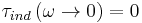 \tau_{ind}\left(\omega \rightarrow 0\right) = 0