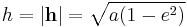 h=| \mathbf{h} |=\sqrt{a(1-e^2)}