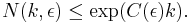 N(k,\epsilon)\leq\exp(C(\epsilon)k).