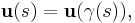  \mathbf{u}(s) = \mathbf{u}(\gamma(s)), 