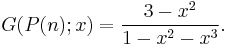 G(P(n);x)=\frac{3-x^2}{1-x^2-x^3}.