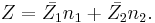 Z=\bar{Z_1}n_1%2B\bar{Z_2}n_2.