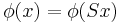 \phi(x)=\phi(Sx)