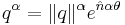 q^\alpha=\|q\|^\alpha e^{\hat{n}\alpha\theta}