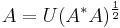 A = U (A^*A)^{\frac{1}{2}}