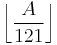 \left \lfloor \frac{A}{121} \right \rfloor