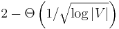 2 - \Theta \left( 1 / \sqrt{\log |V|} \right)