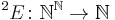 {}^2E\colon \mathbb{N}^{\mathbb{N}} \to \mathbb{N}