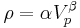 \rho = \alpha V_p^{\beta}