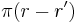 \pi(r - r')