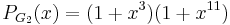 P_{G_{2}}(x) = (1%2Bx^3)(1%2Bx^{11})