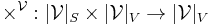 \times^{\mathcal V}:|\mathcal V|_S\times|\mathcal V|_V\rightarrow|\mathcal V|_V