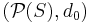 (\mathcal{P}(S),d_0)