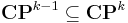 \mathbf{CP}^{k - 1} \subseteq \mathbf{CP}^k