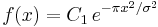 f(x)=C_1 \, e^{{- \pi x^2}/{\sigma^2}}