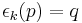 \epsilon_k(p)=q