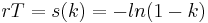  rT = s(k) = -ln(1-k) \; 