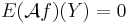 E (\mathcal{A}f)(Y) = 0