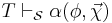 T\vdash_{\mathcal{S}}\alpha(\phi,\vec{\chi})