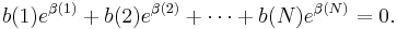 b(1)e^{\beta(1)}%2B b(2)e^{\beta(2)}%2B \cdots %2B b(N)e^{\beta(N)}= 0.