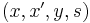 \textstyle (x, x', y,s)