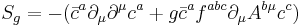 S_g=-(\bar c^a\partial_\mu\partial^\mu c^a%2Bg\bar c^a f^{abc}\partial_\mu A^{b\mu}c^c)