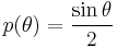  p(\theta) = \frac{\sin \theta}{2}