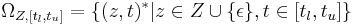  
\Omega_{Z,[t_l,t_u]}=\{(z,t)^*| z \in Z \cup \{\epsilon\}, t \in [t_l, t_u] \}
  