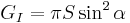 G_I= \pi S \sin^2 \alpha \ 