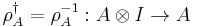  \rho^\dagger_A=\rho^{-1}_A:A\otimes I\rightarrow A