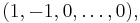 (1, -1, 0, \dots, 0),\ 