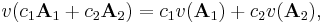 v(c_1{\mathbf A}_1 %2B c_2{\mathbf A}_2) = c_1 v({\mathbf A}_1) %2B c_2 v({\mathbf A}_2),