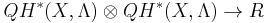 QH^*(X, \Lambda) \otimes QH^*(X, \Lambda) \to R