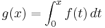 g(x) = \int_0^x f(t)\,dt