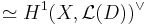 \simeq H^1 (X, \mathcal L (D))^\vee