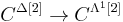 C^{\Delta[2]} \to C^{\Lambda^1[2]}