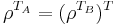 \rho^{T_A} = (\rho^{T_B})^T