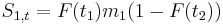 \ S_{1,t} = F(t_1) m_1 (1-F(t_2)) 