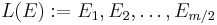 L(E):={E_1,E_2,\dots,E_{m/2}}