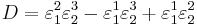 
D = \varepsilon^{2}_1 \varepsilon^{3}_2 -\varepsilon^{1}_1 \varepsilon^{3}_2 %2B \varepsilon^{1}_1 \varepsilon^{2}_2
