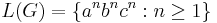 L(G) = \{ a^nb^nc^n�: n\geq 1\}