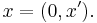 x = (0,x').